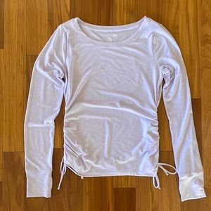 NWOT Gap Fit Breathe Ruched Lavender Shirt
